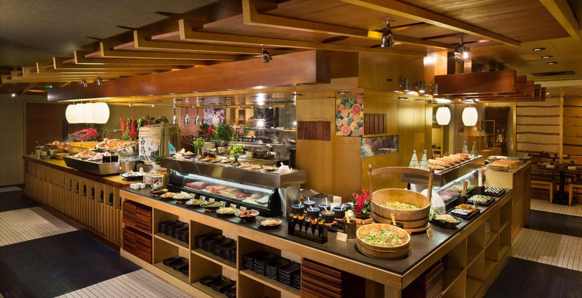 Grand Hyatt Taipei Exterior foto A buffet at a restaurant