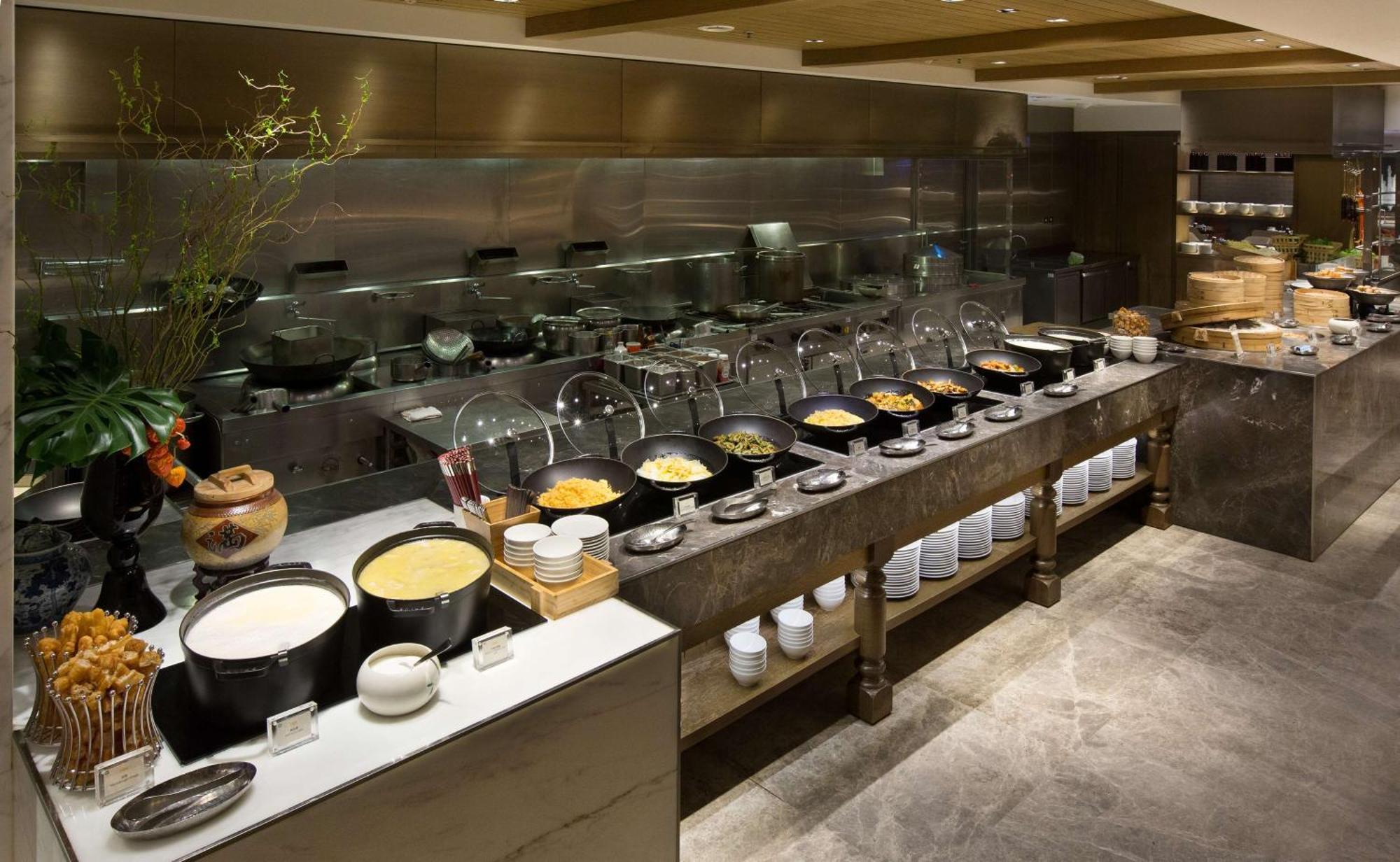 Grand Hyatt Taipei Exterior foto A buffet at a hotel